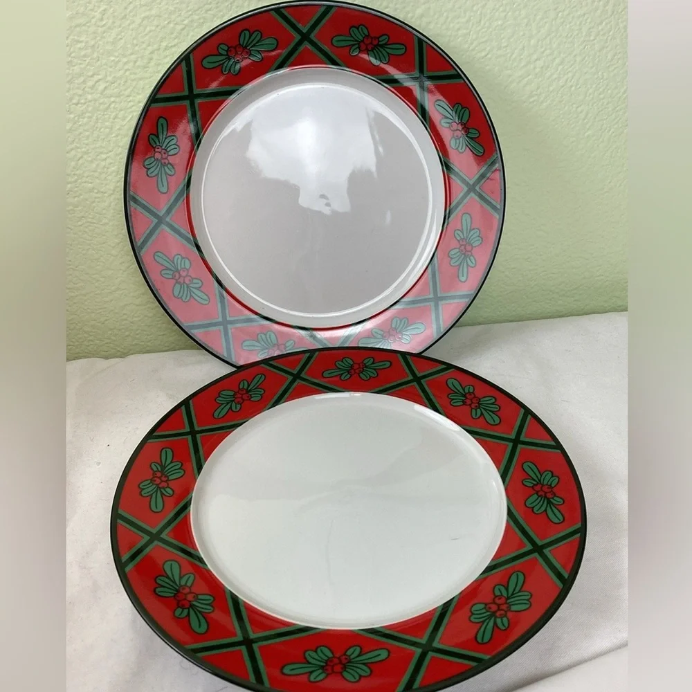 Set of two Vintage Christmas IKEA dinner plates made in Portugal